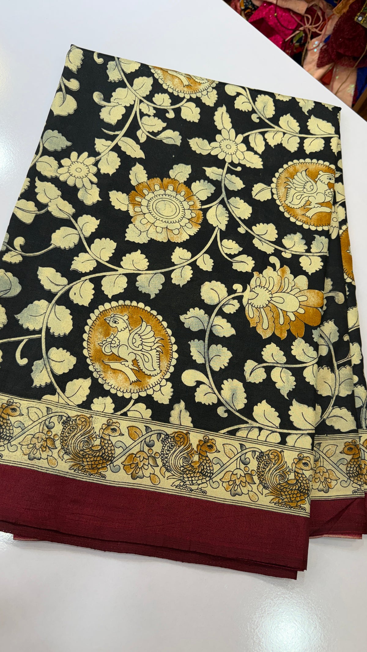 Kalamkari print Kashmiri silk