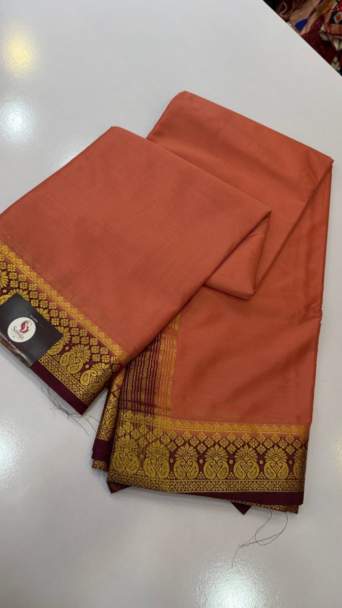 Mysore Silk Saree – Terrcota