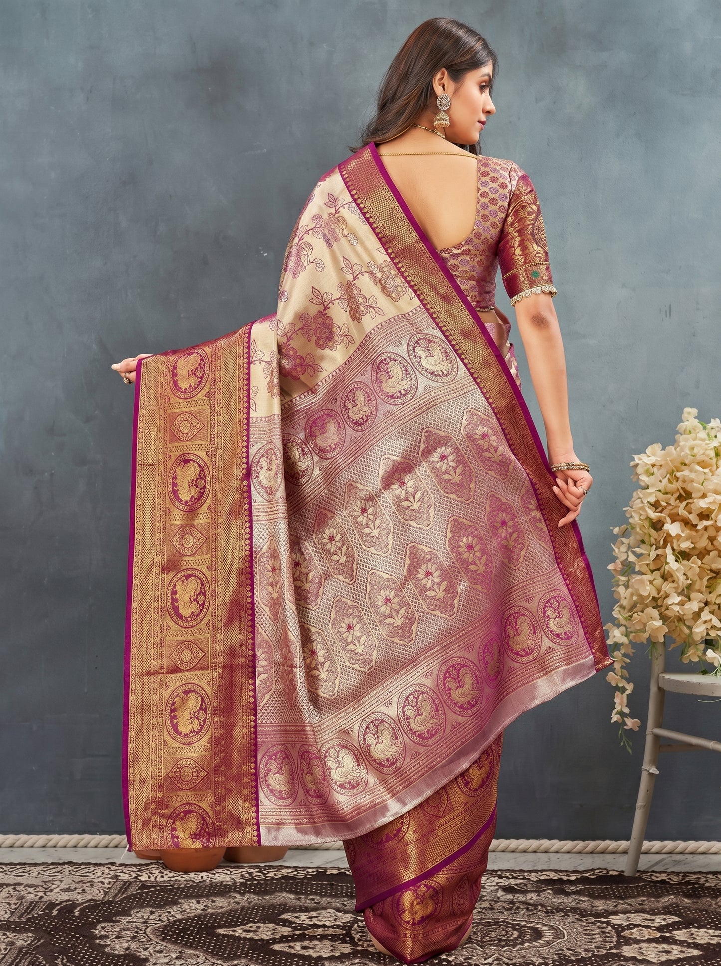 Elegant orange color saree