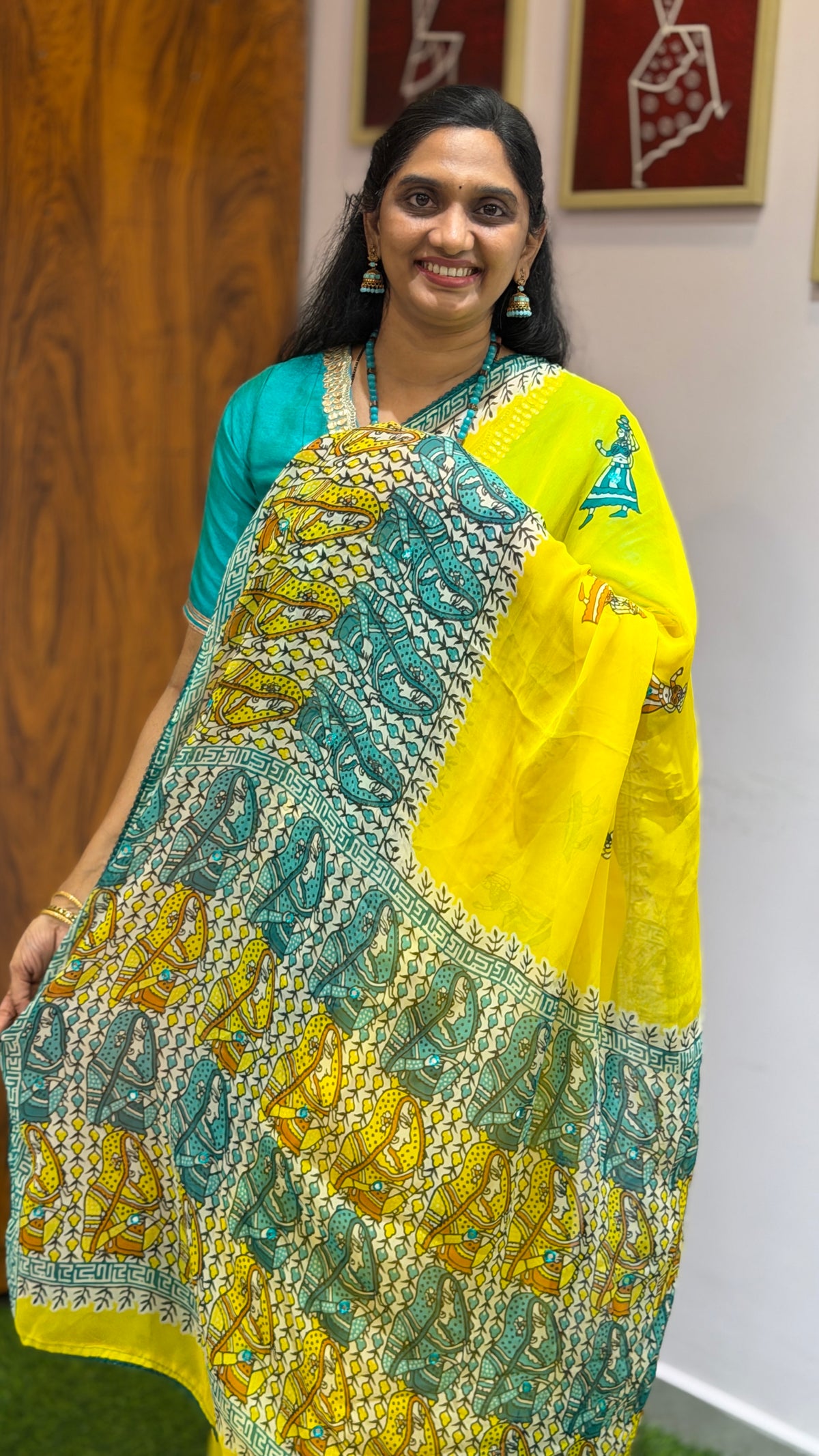 Georgette Yellow Saree