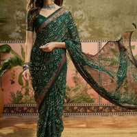 Women Festive Wedding Wear Chinon Designer Readymade Blouse Sarees