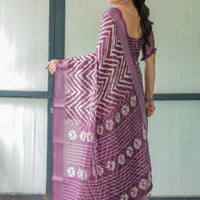 Women's Floral Digital Printed Lilen Blouses Sarees