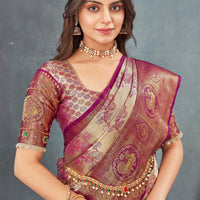 Elegant orange color saree