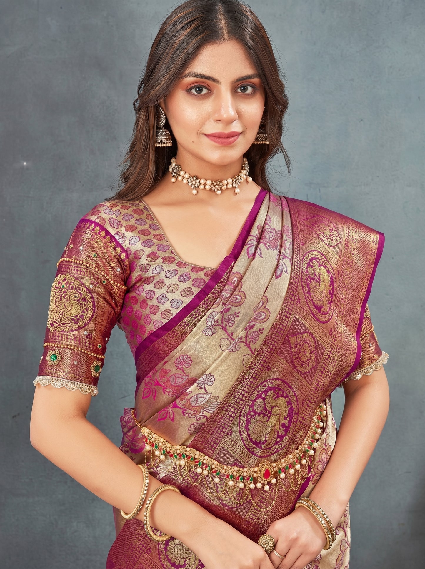 Elegant orange color saree