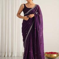 Embellished Sequinned Tissue Saree