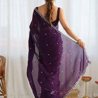 Embellished Sequinned Tissue Saree