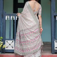 Grey Jamdani Silk Cotton Sarees