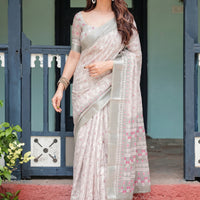 Grey Jamdani Silk Cotton Sarees